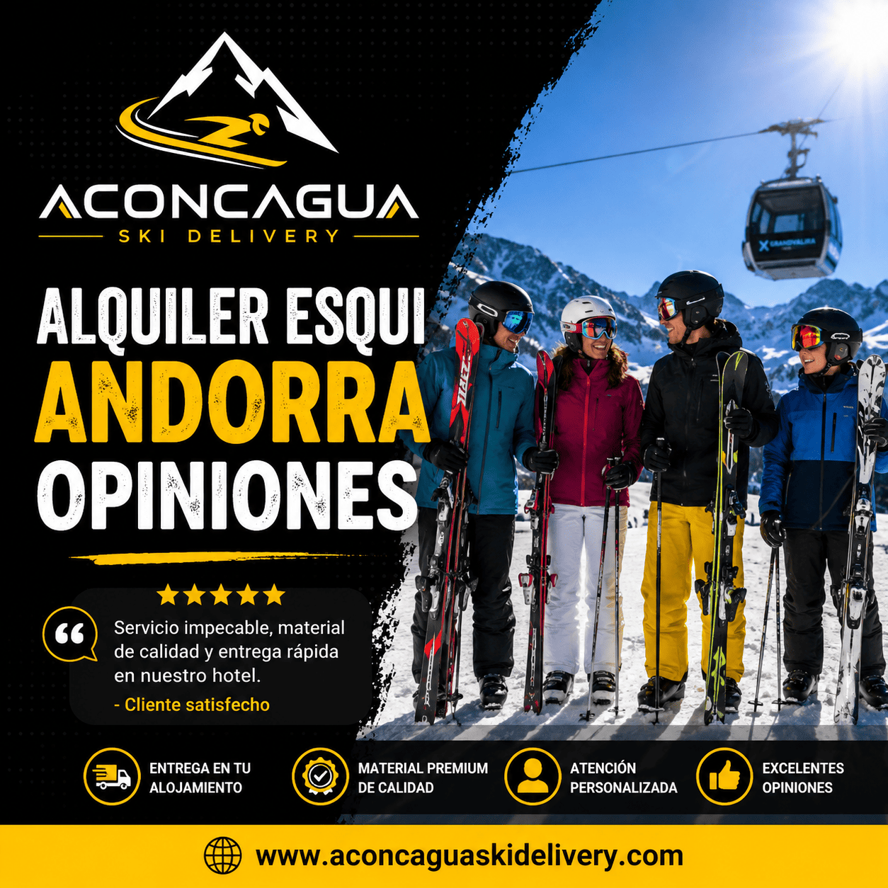 Alquiler esqui Andorra opiniones de clientes satisfechos