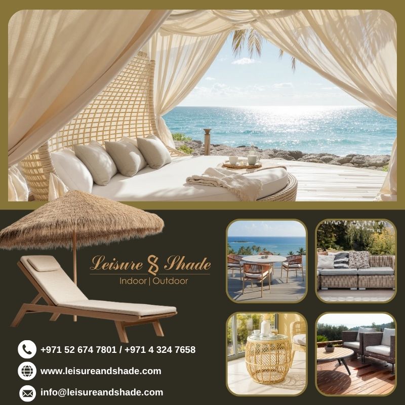 Premium Outdoor Table and Bench by Leisure and Shade
