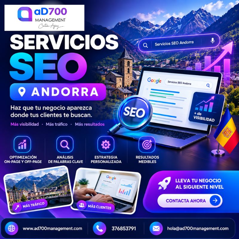 Ad700 Management: Servicios SEO Andorra profesionales